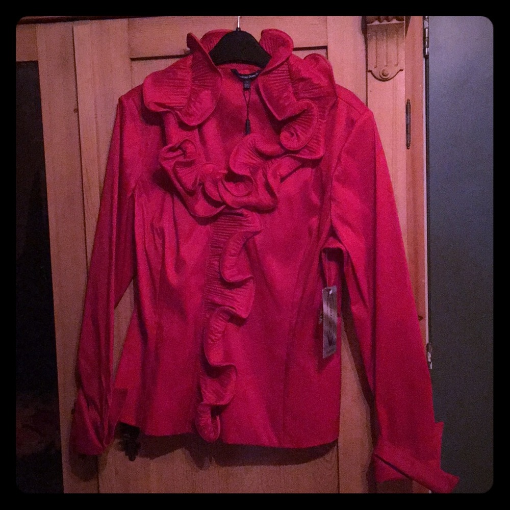 Samuel Dong ruffle collar top.  NWT